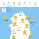 6월 24일 토요일 날씨 이미지