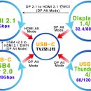 'TV-패널' 차별화(혁신) 전략⑥→TV에 DP 2.1 & USB4(USB-C) 채용→8K/120Hz, 12bit/RGB 전송 이미지