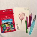 색연필 그림 | 튤립 꽃그림 그리는 과정 파버카스텔 미니 수채색연필 후기 :첨단 일상그림 색연필 강좌2