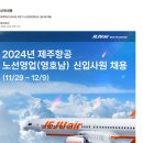 [제주항공] 2024년 하반기 노선영업(영호남) 신입사원 채용 (~12/09) 이미지