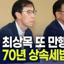 &#34;재벌만 노났다&#34; 최상목 또 만행 70년 상속세법 바꾸다니 / (경제한스푼) 상속세 개편, 유산취득세가 뭔데? / 이미지