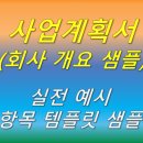 [실전 예시] 사업계획서 회사개요 항목 템플릿 샘플
