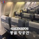 몽골 항공권 미아트항공 모바일 체크인 좌석 기내식 후기