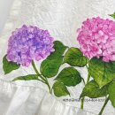 꽃 그림 천아트 | 천아트 수국꽃그림 수국 사진과 꽃말 패브릭아트 구미 [예쁜손공예공방]