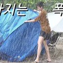 폭우중 차박, 거센 빗소리로 꽉찬 숲속에서 나혼자 차에서 자는 이미지