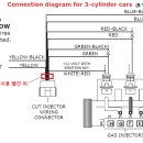 OMVL ECU와 휘발유 인젝터와의 연결 배선도(6기통) 이미지