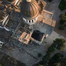 러시아 미사일 공습으로 심각한 피해를 입은 오데사의 정교회 성당 이미지