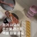 270-3011 | [아기 이유식] 초기 이유식 준비물 리스트 + 가격 + 엑셀 파일 공유 (구글 스프레드시트)