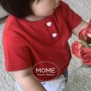 [모메/미니로브] 하트하트티 레드xs/ 린넨동그리팬츠s 후기