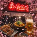 감각엔 유부 | 경의선숲길 벚꽃 야장 맛집 혼신꼬치｜김치유부나베 꼬치세트 기린생맥주 후기