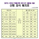 2011년1월5일(수)~6일(목) 제주도 특별산행 좌석배정표 및 예약현황 안내 이미지