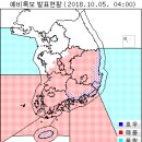 10월 5일(금요일) 07:00 현재 전국 기상 특보 발표현황(울릉도, 독도 포함) 이미지