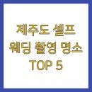 제주도 셀프 웨딩 촬영 명소 TOP 5