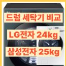 드럼 (중급) | 드럼 세탁기 비교(LG전자 24kg vs 삼성전자 25kg)