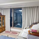 반도세탁 | 가포반도유보라 거실 커튼 시공 그레이 형상기억 암막커튼 설치후기