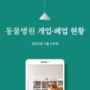 데이즈동물의료센터 | [25년 1월 1주차] 동물병원 개폐업 현황