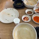청정바지락칼국수，보리밥