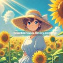 해바라기가 있는 풍 이미지