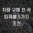 차량 구매 전 꼭 따져볼 5가지 조건