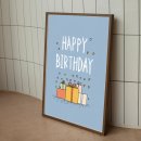 해피원룸B동(거고 뒤) | 생일 포토존 꾸미기, 하늘색 해피버스데이 포스터로 깔끔하게 끝낸 후기