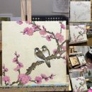 조원공원사거리 | 🌸 수원 민화 수업 | 그림 처음 정규반 2개월 차, 3주 만에 완성한 참새와 매화도 작품 결과