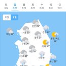 오늘의 날씨 🌞☔️☃️. 2023년 8월 27일 일요일 이미지