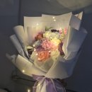 생일꽃다발선물 프러포즈 포포팬시 생화같은 대형 비누LED스탠딩 꽃다발 미니카드 후기