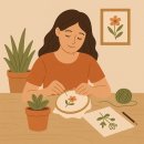 누구나 따라하기 쉬운, 수성펜 수채화 | &#34;엄마의 여름방학, 나만의 힐링 취미 시작하기 – 다육이, 자수, 드로잉 등&#34;