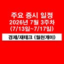 2026년 7월 3주차 주요 증시일정(호남 반도체 클러스터 관련주, 원전, ESS, 오세훈, 아리바이오...
