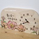 캘리그라피 우드버닝 탁상시계 이미지