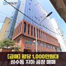 디지털탑한영중개법인(주) | 성수동 사무실 &amp; 창고 매매, 선명스퀘어 지하층 급매 평당 1,000만원대!