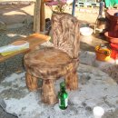 소나무 원목 의자 이미지