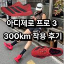 아디다스 아디제로 프로 4 300km 착용 후기 및 사이즈팁 / 최상급 카본 러닝화 소개