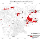 캄보디아 광업 양허권 발급 현황도 (2007년 6월 현재) 이미지