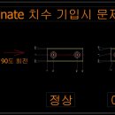 Ordinate 치수 기입후 회전했을때의 치수선 문제점 이미지