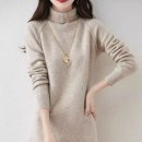 윈터 시크 하이넥 시트 치마 롱 원피스 이미지