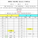 2023년 5월 29일 월요일 근무배치표(대체공휴일) 이미지