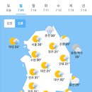 ＜오늘의 날씨 🌞☔️☃️＞ 2023년 7월 9일 일요일 이미지