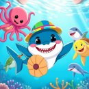 아기상어, 둥실둥실 여행을 떠나요! : 어린이책 이미지