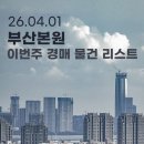 지에스(GS)25 서면더샵스타점 | 부산본원 | 이번 주 경매 물건 리스트 지에스금정아파트 외 (26.04.01)