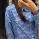 셔츠 인플루언서 문과장 손민수 레스아뜰리에 블런트 클래식 스트라이프 셔츠 블루 칼라 착샷 및 구매 후기