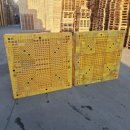 도우미종합식품 | 1200×1100×150 중고 플라스틱 파렛트(27kg) 노랑 양면 모델, 실제 현장 납품 후기