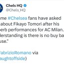 로마노)일부 첼시팬들이 토모리가 밀란에서 뛰어난 활약을 펼친후 바이백 조항이 있는지 물었지만 없는 걸로 알고있다 이미지