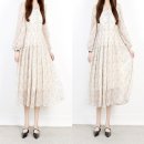 현대나염 | 프릴 V넥 티어드 롱 원피스 추천 &amp; 착용 후기 꽃무늬 나염 패턴 긴팔 봄 가을 러블리 코디-프린세스걸...