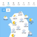 오늘의 날씨🌞☔️☃️, 2024년 7월 7일 일요일 이미지