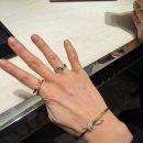 럭셔리로즈 | 티파니 노트 더블 로우 링, 로즈 골드, 다이아몬드 세팅 추천 후기 착용샷