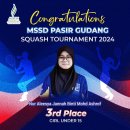 MSSD Pasir Gudang Squash Championship- Aleesya , 2nd Runner-up 이미지