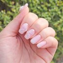 리본 | 동천동네일샵 편안하고 깔끔한 네일드루나 봄네일 시스루리본 후기