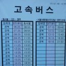 풍기만남의 광장에서 출발하는 서울행 고속버스 시간표. 이미지
