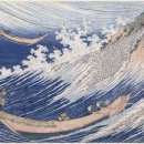 아름다운 뺏지 한점 - 우키요에 '가나가와 해변의 높은 파도 아래'를 닮은 이미지